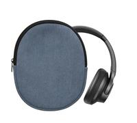 kwmobile Housse Compatible avec Soundcore Q20i Étui - Housse de Protection Souple en Néoprène et Velours pour Casque Audio 22,5 x 17 cm - Bleu Vintage