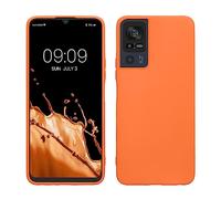 kwmobile Housse Compatible avec TCL 40 SE Coque - Housse de téléphone Protection Souple en Silicone - Orange fruitée