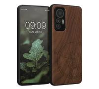 kwmobile Housse Compatible avec Xiaomi 12 Lite 5G Coque - Étui de Protection Rigide Antichoc avec Cadre en TPU - Brun foncé