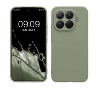 kwmobile Housse Compatible avec Xiaomi 15T Pro Coque - Housse de téléphone en TPU avec Protection Appareil Photo - Vert Gris