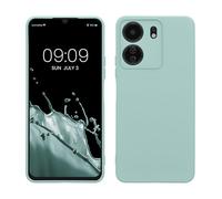 kwmobile Housse Compatible avec Xiaomi Poco C65 / Redmi 13C Coque - Housse de téléphone en Silicone avec Protection Appareil Photo - Cool Mint