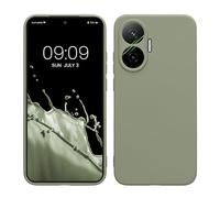 kwmobile Housse Compatible avec Xiaomi Poco F7 Coque - Housse de téléphone en TPU avec Protection Appareil Photo - Vert Gris
