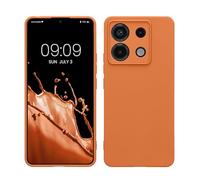 kwmobile Housse Compatible avec Xiaomi Redmi Note 13 Pro 5G / Poco X6 5G Coque - Housse de téléphone en TPU avec Protection Appareil Photo - Abricot Chaud