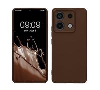kwmobile Housse Compatible avec Xiaomi Redmi Note 13 Pro 5G / Poco X6 5G Coque - Housse de téléphone en TPU avec Protection Appareil Photo - Chocolat