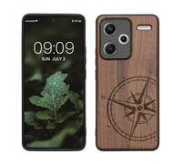 kwmobile Housse Compatible avec Xiaomi Redmi Note 13 Pro+ 5G / Redmi Note 13 Pro Plus 5G Coque - Étui de Protection Rigide Antichoc avec Cadre en TPU - Brun foncé