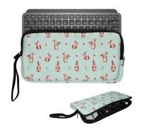 kwmobile Housse de Clavier pour Logitech MX Keys Mini Wireless - Étui Clavier en néoprène avec 2 Poches intérieures - Housse de Protection Blanc-Marron-Vert Gris