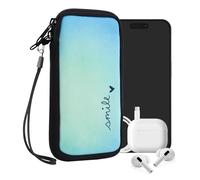 kwmobile Housse de Protection pour Smartphone XL - 6,7/6,8" - Sacoche de Protection pour Téléphone Portable en Néoprène Smile Bleu-Turquoise