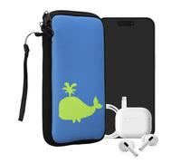 kwmobile Housse de Protection pour Smartphone XL - 6,7/6,8" - Sacoche de Protection pour Téléphone Portable en Néoprène Ombre de Baleine Vert Fuchsia-Bleu