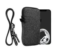 kwmobile Housse de Protection Universelle pour Smartphone L - 6,5" - Pochette Protection téléphone Portable en néoprène avec Collier Ajustable - Anthracite-Blanc
