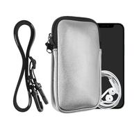 kwmobile Housse de Protection Universelle pour Smartphone L - 6,5" - Pochette Protection téléphone Portable en néoprène avec Collier Ajustable - Gris métallique