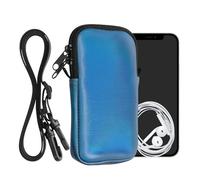 kwmobile Housse de Protection Universelle pour Smartphone L - 6,5" - Pochette Protection téléphone Portable en néoprène avec Collier Ajustable - Bleu métal