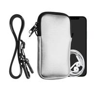 kwmobile Housse de Protection Universelle pour Smartphone M - 5,5" - Pochette Protection téléphone Portable en néoprène avec Collier Ajustable - métallique argenté