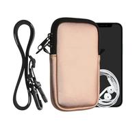 kwmobile Housse de Protection Universelle pour Smartphone M - 5,5" - Pochette Protection téléphone Portable en néoprène avec Collier Ajustable - Or Rose métallique