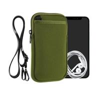 kwmobile Housse de Protection Universelle pour Smartphone XL - 6,7/6,8" - Pochette Protection téléphone Portable en néoprène avec Collier Ajustable - Vert Olive