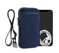 kwmobile Housse de Protection Universelle pour Smartphone XL - 6,7/6,8" - Pochette Protection téléphone Portable en néoprène avec Collier Ajustable - Bleu Marine