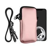 kwmobile Housse de Protection Universelle pour Smartphone XXL - 7" - Pochette Protection téléphone Portable en néoprène avec Collier Ajustable - Or Rose métallique