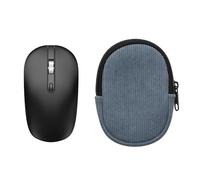 kwmobile Housse de Souris Compatible avec HP Z3700 / Anmck M1P / AE Wish ANEWISH/cimetech TM013 Housse - Etui pour Souris Bluetooth en Velours côtelé Robuste et Tissu néoprène - Bleu Vintage