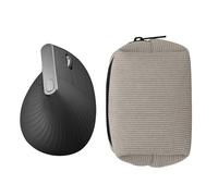 kwmobile Housse de Souris Compatible avec Logitech Lift/MX Vertical/Anker Vertical Housse - Etui pour Souris Bluetooth en Velours côtelé Robuste et Tissu néoprène - Gris