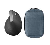 kwmobile Housse de Souris Compatible avec Logitech Lift/MX Vertical/Anker Vertical Housse - Etui pour Souris Bluetooth en Velours côtelé Robuste et Tissu néoprène - Bleu Vintage