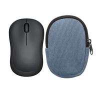 kwmobile Housse de Souris Compatible avec Logitech M220 Silent / M235 / M185 Housse - Etui pour Souris Bluetooth en Velours côtelé Robuste et Tissu néoprène - Bleu Vintage