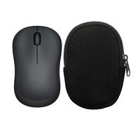 kwmobile Housse de Souris Compatible avec Logitech M220 Silent / M235 / M185 Housse - Etui pour Souris Bluetooth en Velours côtelé Robuste et Tissu néoprène - Noir