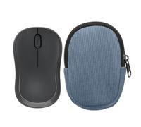 kwmobile Housse de Souris Compatible avec Logitech M240 Silent / M325S Housse - Etui pour Souris Bluetooth en Velours côtelé Robuste et Tissu néoprène - Bleu Vintage