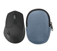 kwmobile Housse de Souris Compatible avec Logitech M720 Triathlon / M705 Marathon Housse - Etui pour Souris Bluetooth en Velours côtelé Robuste et Tissu néoprène - Bleu Vintage