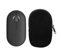 kwmobile Housse de Souris Compatible avec Logitech Pebble Mouse 2 M350s Housse - Etui pour Souris Bluetooth en Velours côtelé Robuste et Tissu néoprène - Noir