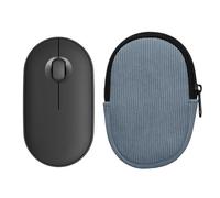 kwmobile Housse de Souris Compatible avec Logitech Pebble Mouse 2 M350s / M350 Housse - Etui pour Souris Bluetooth en Velours côtelé Robuste et Tissu néoprène - Bleu Vintage