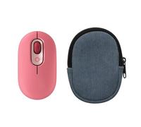 kwmobile Housse de Souris Compatible avec Logitech Pop Mouse Housse - Etui pour Souris Bluetooth en Velours côtelé Robuste et Tissu néoprène - Bleu Vintage