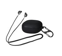 kwmobile Housse et Sangle Compatible avec Samsung Galaxy Buds 2 Coque - Set 2 en 1 Housse et Sangle Silicone pour écouteurs sans Fil - Noir-Noir
