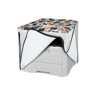 kwmobile Housse Imprimante Compatible avec Brother DCP-L3560CDW / MFC-L3740CDWE Housse - Housse de Protection pour Imprimante en Lin - orange-noir-blanc