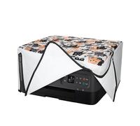 kwmobile Housse Imprimante Compatible avec Canon PIXMA TS7450i Housse - Housse de Protection pour Imprimante en Lin - Orange-Noir-Blanc