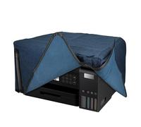 kwmobile Housse Imprimante Compatible avec Epson Eco Tank ET-3850 / Eco Tank ET-4856 - Housse de Protection pour Imprimante en Lin - Bleu-Gris