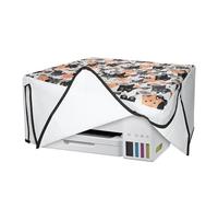 kwmobile Housse Imprimante Compatible avec Epson Eco Tank ET-3850 / Eco Tank ET-4856 Housse - Housse de Protection pour Imprimante en Lin - Orange-Noir-Blanc