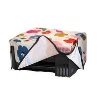 kwmobile Housse Imprimante Compatible avec Epson EcoTank ET-2820 / ET-2810/2870 / 2880/2861 / 2862 Housse - Housse de Protection pour Imprimante en Lin - fuchsia-bleu foncé-crème