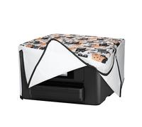 kwmobile Housse Imprimante Compatible avec Epson Workforce WF-4820 Housse - Housse de Protection pour Imprimante en Lin - Orange-Noir-Blanc