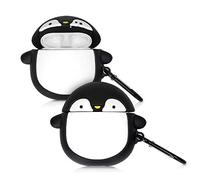 kwmobile Housse pour écouteurs Compatible avec Apple Airpods 1 & 2 Coque - Coque de Protection en Silicone - Noir-Blanc-Jaune