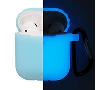 kwmobile Housse pour écouteurs Compatible avec Apple Airpods 1 & 2 - Coque de Protection en Silicone - Bleu Clair