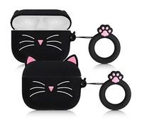 kwmobile Housse pour écouteurs Compatible avec Apple AirPods Pro Coque - Coque de Protection en Silicone - Noir-Blanc