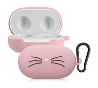 kwmobile Housse pour écouteurs Compatible avec Samsung Galaxy Buds/Buds Plus Coque - Coque de Protection en Silicone - Noir-Rose Clair