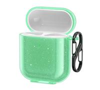 kwmobile Housse pour Écouteurs sans Fil Compatible avec Apple Airpods 1 & 2 Coque - Coque de Protection en TPU - Vert-Transparent
