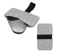 kwmobile Housse Souris sans Fil Compatible avec Apple Magic Mouse 1 / Magic Mouse 2 / Logitech Pebble Housse - Sacoche de Protection pour Souris Fine en Feutre - Gris Clair-Noir