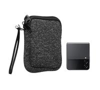 kwmobile Housse Universelle Smartphone - Pochette de Protection 10 x 8 x 2 cm pour téléphone Portable Pliable XXS - 3/3,5" en néoprène Anthracite-Blanc