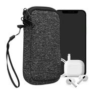 kwmobile Housse Universelle Smartphone - Pochette de Protection 12,5 x 6,5 cm pour téléphone Portable XS - 3,5/4" en néoprène Anthracite-Blanc