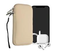 kwmobile Housse Universelle Smartphone - Pochette de Protection 16,5 x 8,9 cm pour téléphone Portable L - 6,5" en néoprène crème