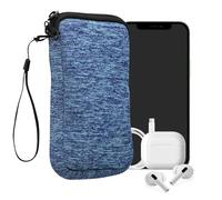 kwmobile Housse Universelle Smartphone - Pochette de Protection 16,5 x 8,9 cm pour téléphone Portable L - 6,5" en néoprène Bleu Indien-Bleu Clair
