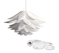 kwmobile Lampe design lotus - Abat-jour XL à monter - Luminaire IQ plafond - Ensemble avec montage plafonnier câble 90cm douille E27-50 pcs