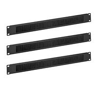 kwmobile Lot 3X Passe-Câble - Panneau Gestion de câbles Horizontal avec Brosse Anti poussière pour Armoire Rack Standard 19" Hauteur 1U