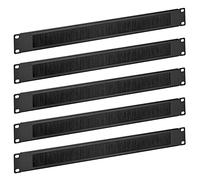 kwmobile Lot 5x Passe-Câble - Panneau gestion de câbles horizontal avec brosse anti poussière pour armoire rack standard 19" hauteur 1U